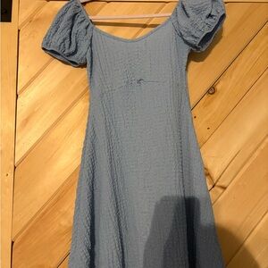 See You Monday Textured Blue Midi Dress